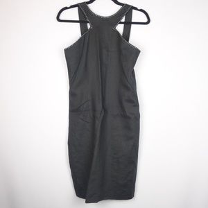 Lauren Ralph Lauren Black Linen Sleeveless Stitched Frame Neckline Dress, Sz 6
